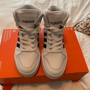 Adidas white high top sneakers